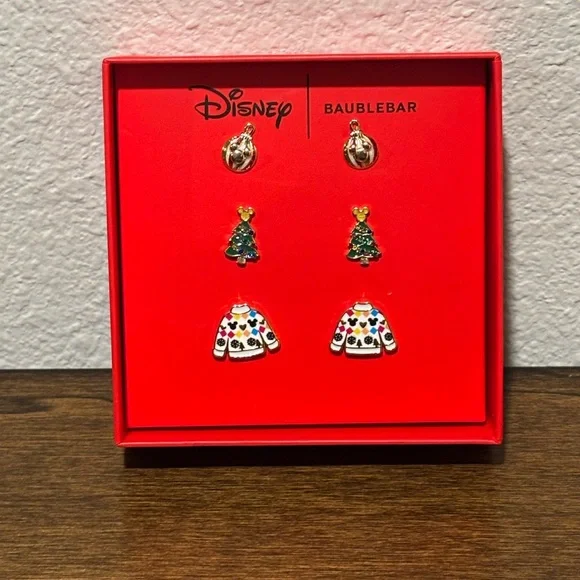BaubleBar Disney Holiday 3 sets of Earrings - Picture 2 of 3
